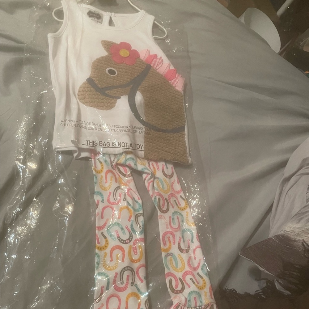 Mudpie horse outfit, bellbottom pants